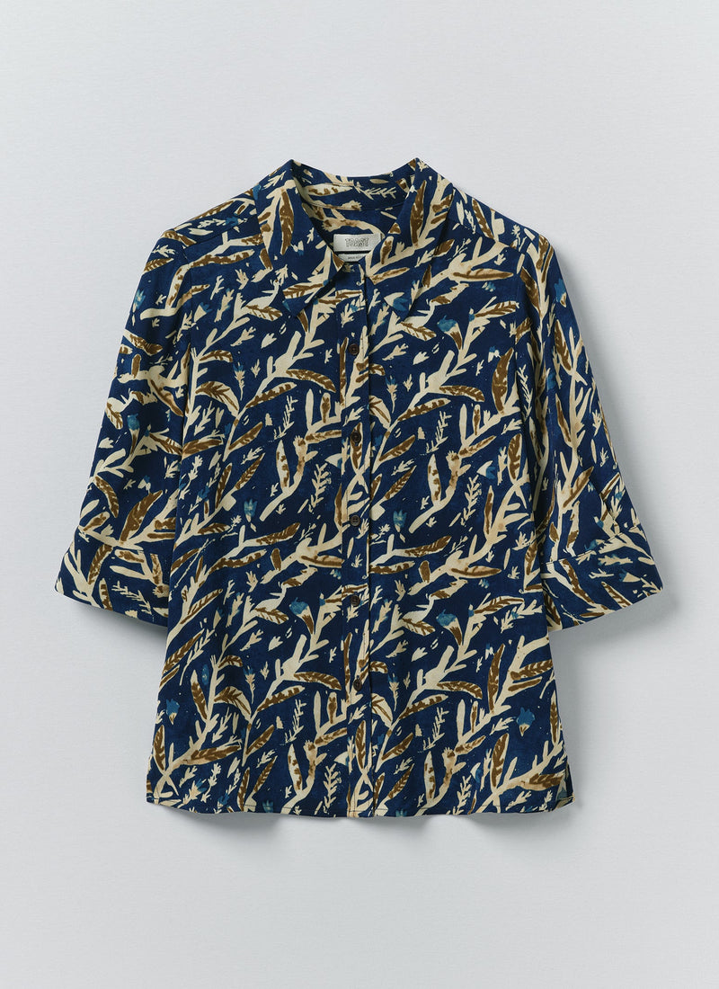 Gia Herb Print Shirt | Brilliant Blue