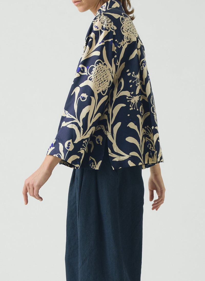 Crockery Print Boxy Shirt | Smalt