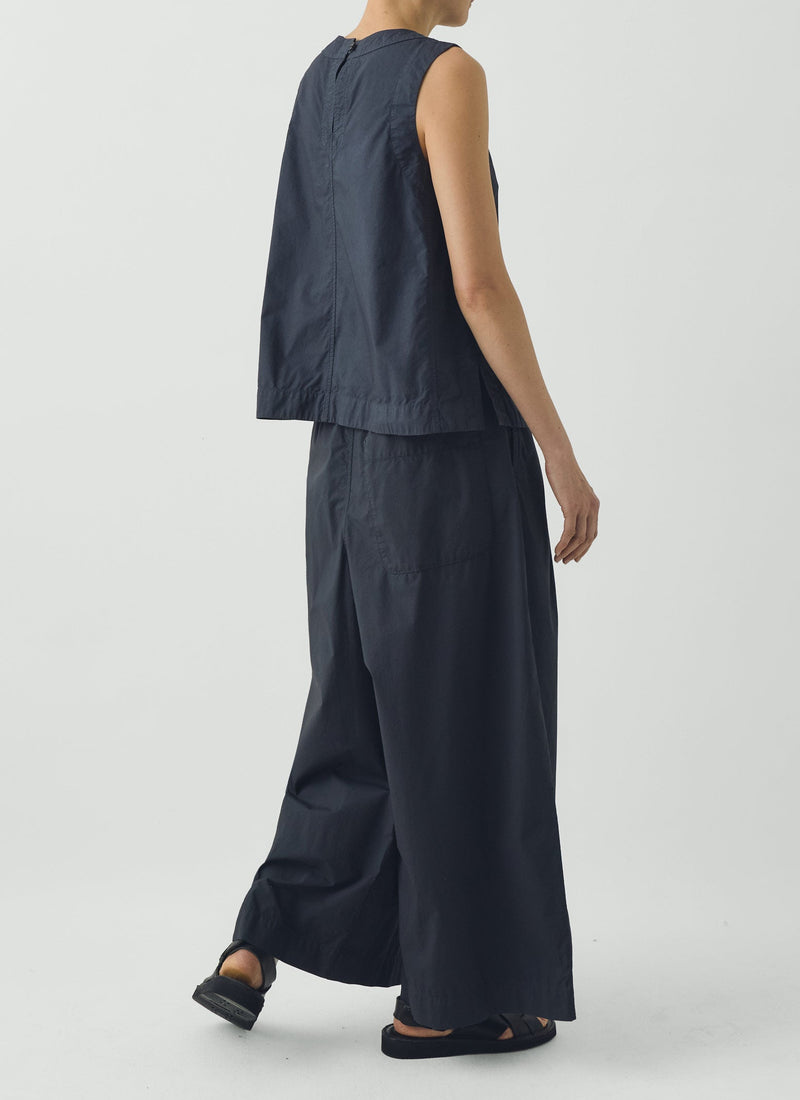 Panelled Garment Dyed Sleeveless Top | Slate