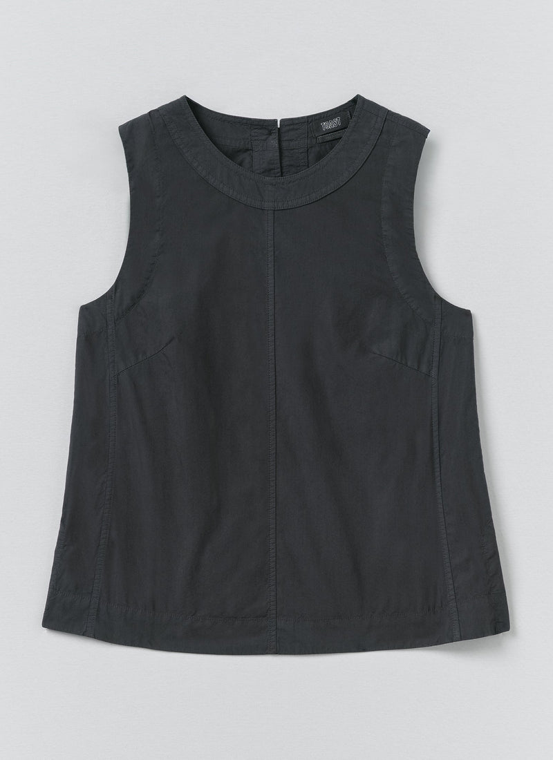 Panelled Garment Dyed Sleeveless Top | Slate