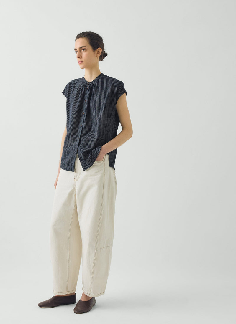 Slubby Check Short Sleeve Shirt | Ink