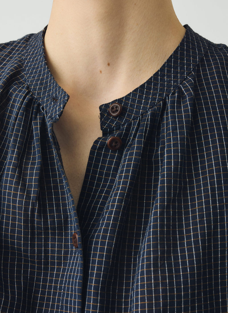 Slubby Check Short Sleeve Shirt | Ink
