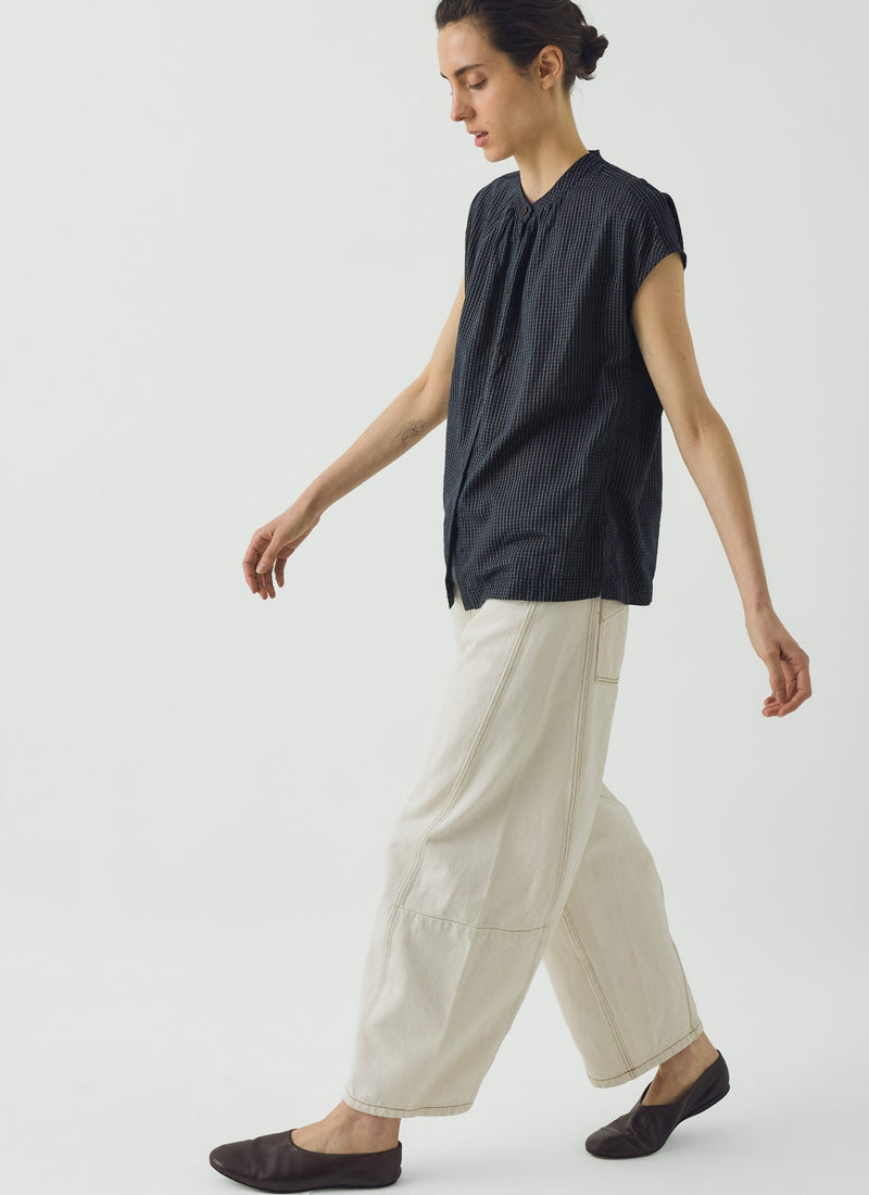 Slubby Check Short Sleeve Shirt | Ink