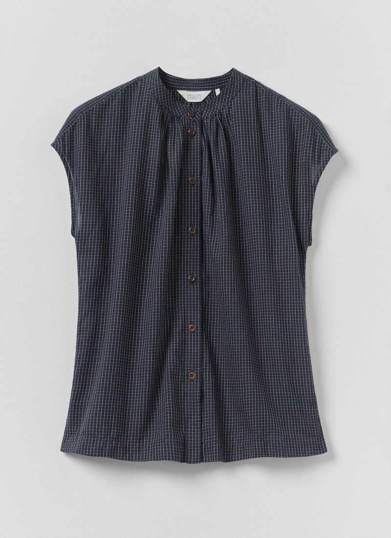 Slubby Check Short Sleeve Shirt | Ink