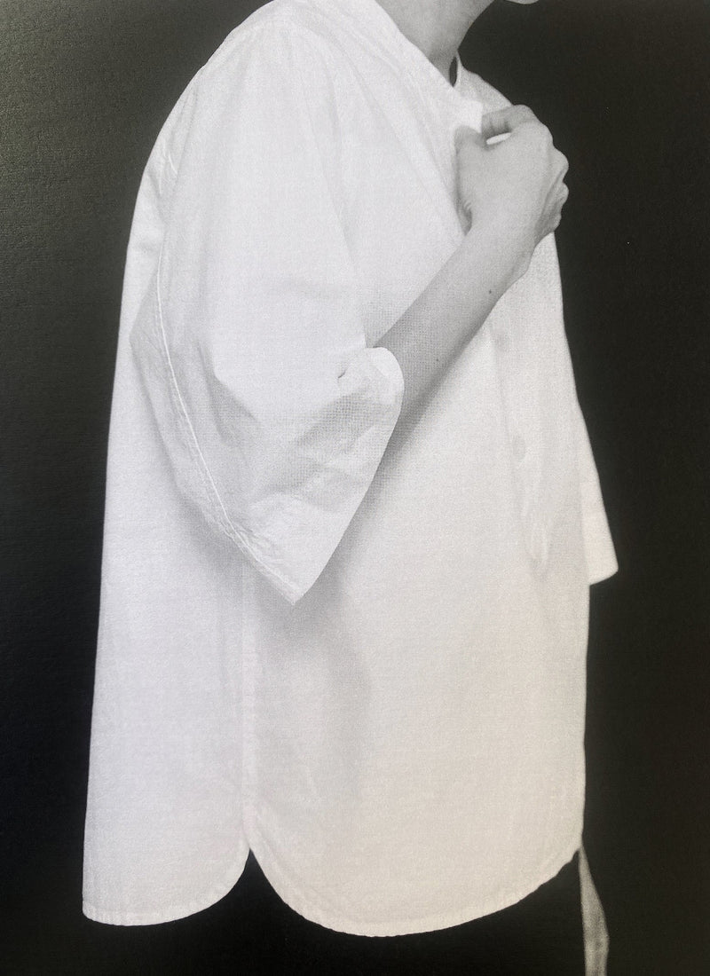 Applied Placket Cotton Linen Top | Vintage White