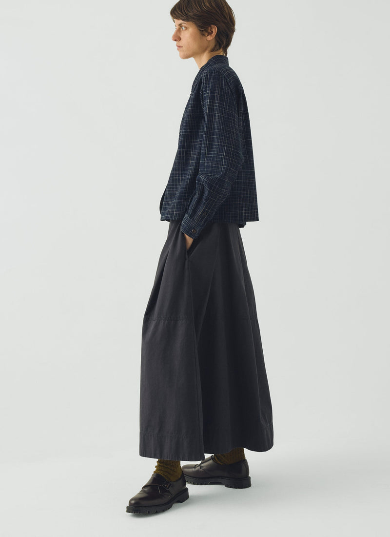 Space Dyed Indigo Check Shirt | Indigo/Ecru