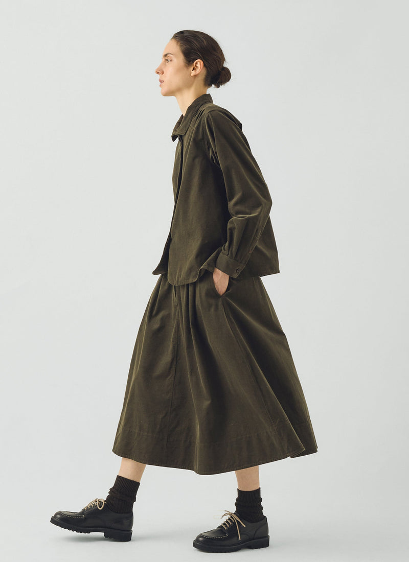 Cotton Needlecord Shirt | Seaweed