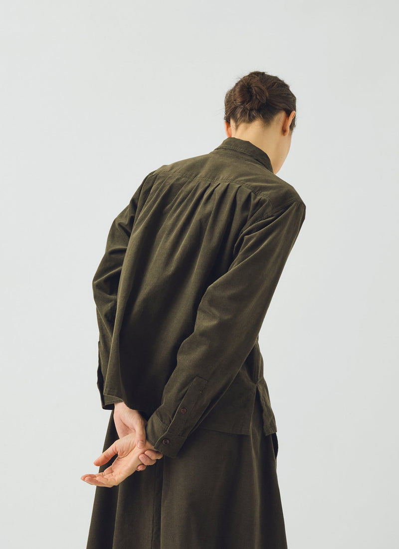 Cotton Needlecord Shirt | Seaweed