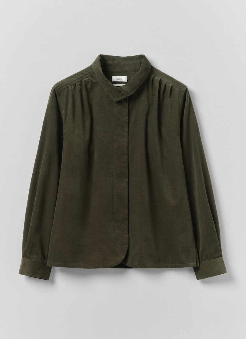 Cotton Needlecord Shirt | Seaweed