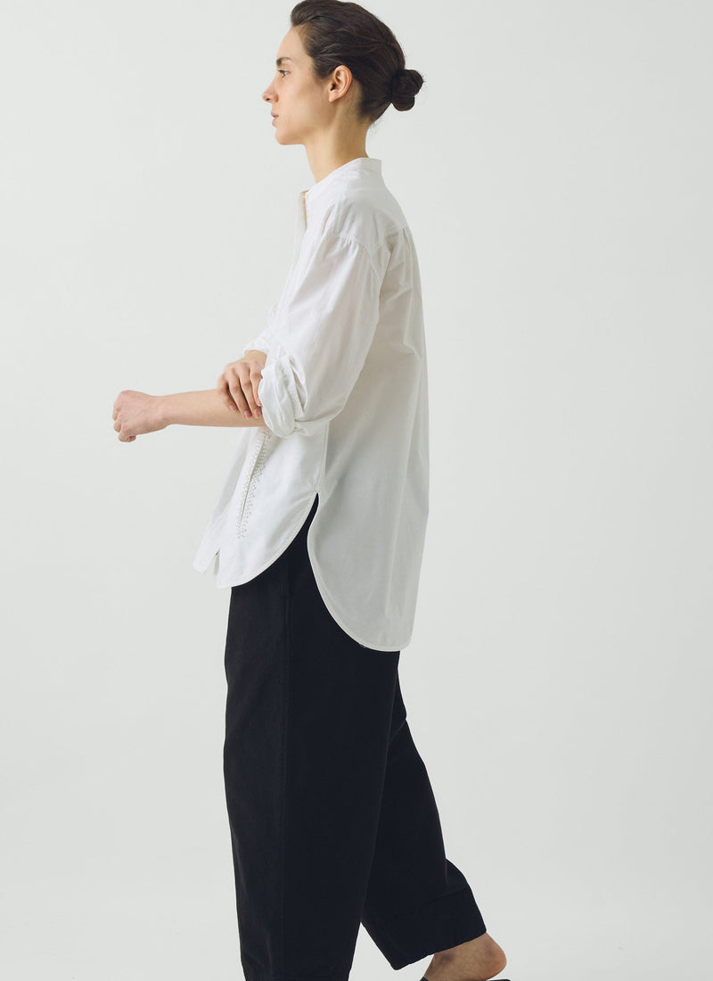 French Knot Cotton Shirt | Natural White
