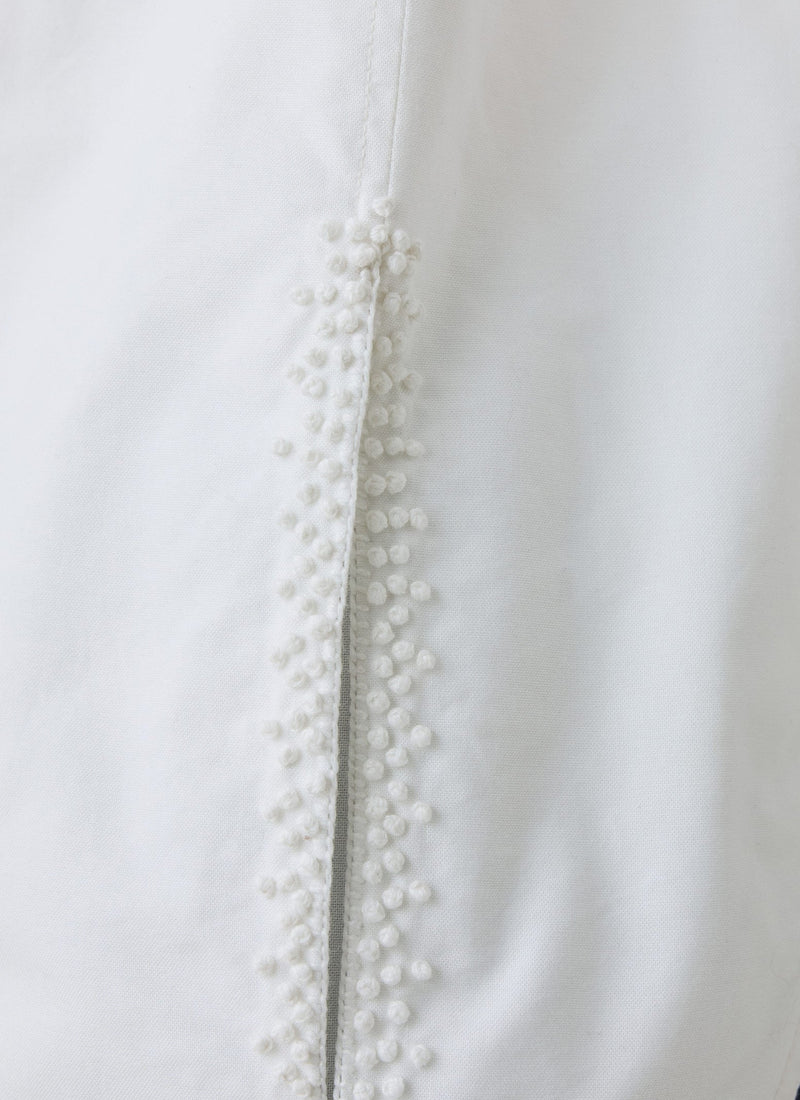 French Knot Cotton Shirt | Natural White
