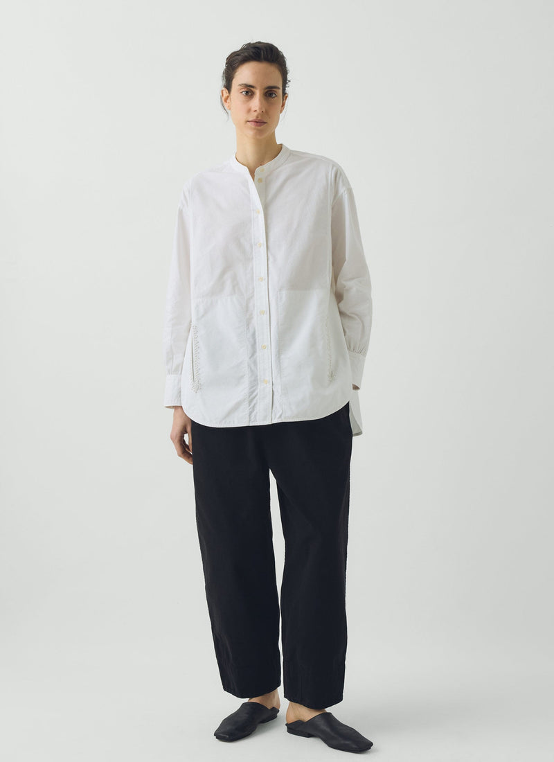 French Knot Cotton Shirt | Natural White