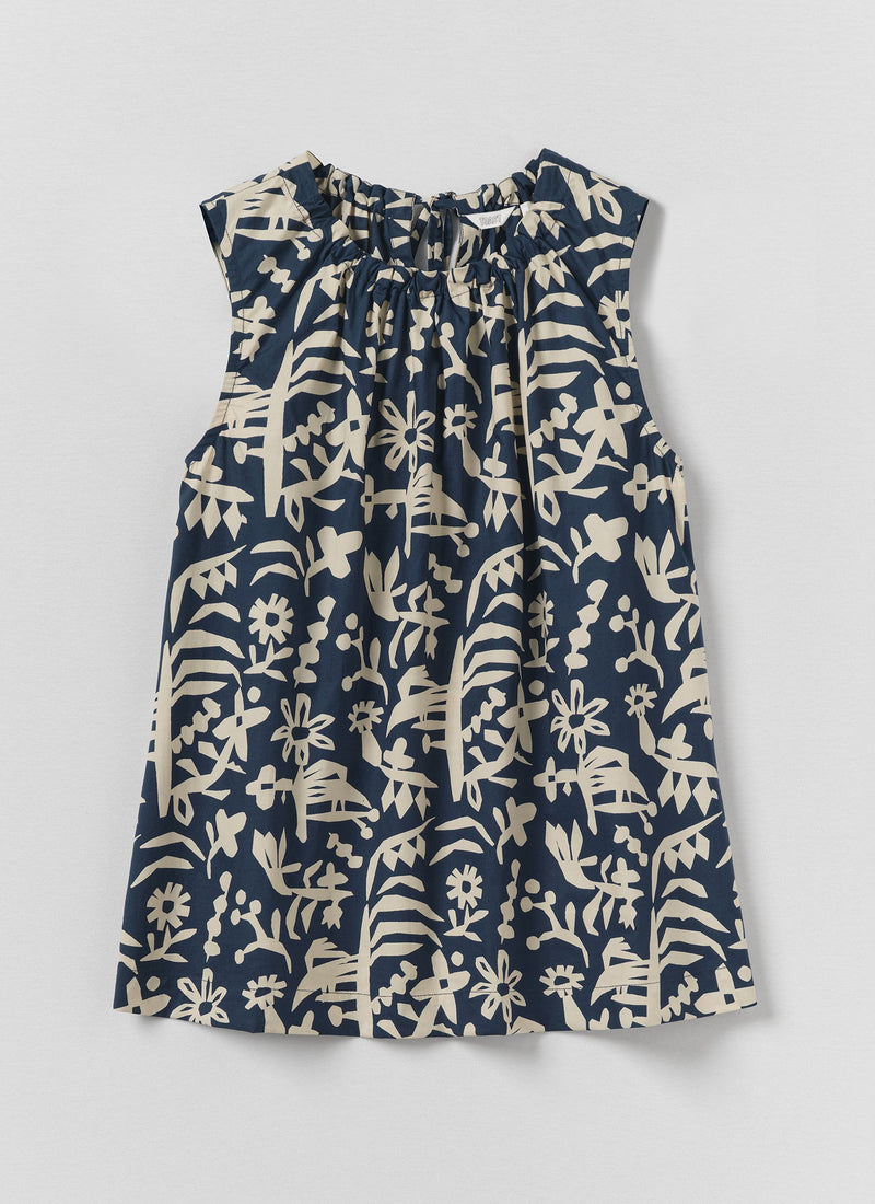 Emma Carlow Cut Out Print Sleeveless Top | Indigo Blue
