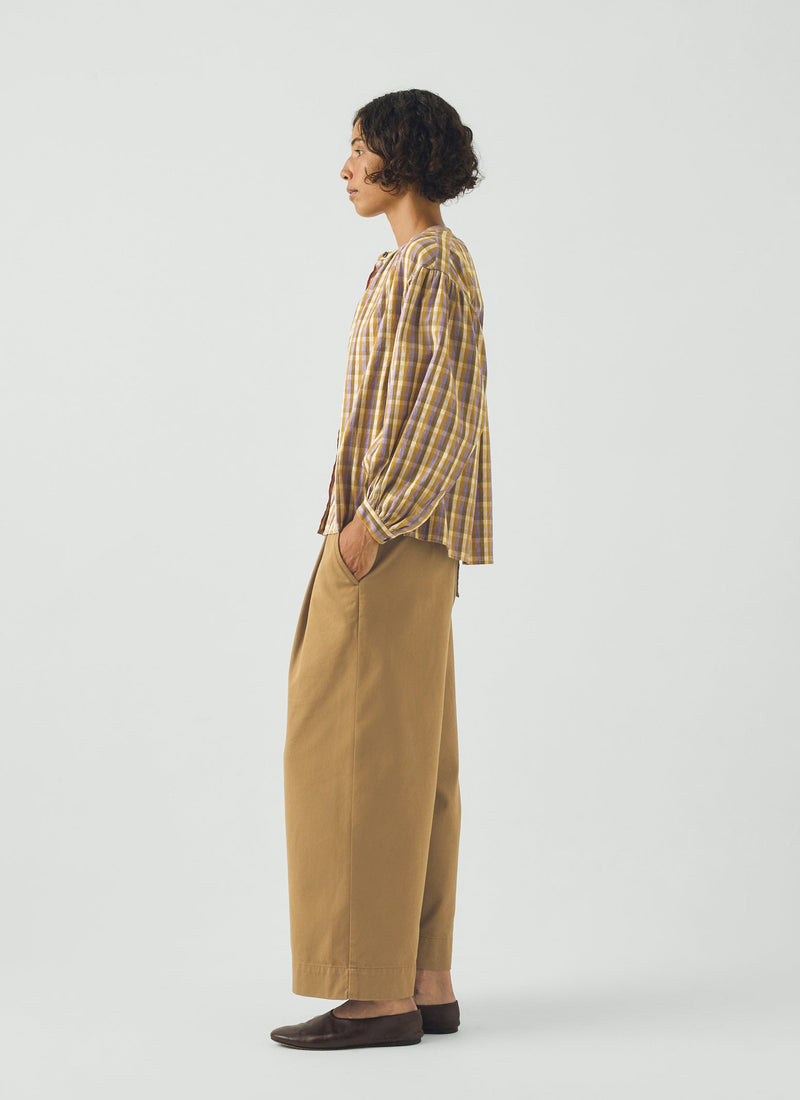 Harvest Check Mulmul Cotton Shirt | Wisteria/Olive