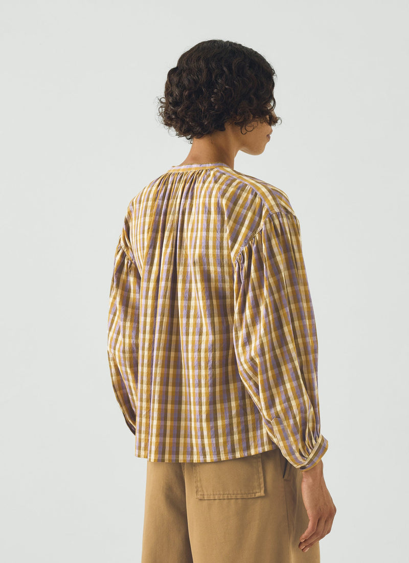 Harvest Check Mulmul Cotton Shirt | Wisteria/Olive