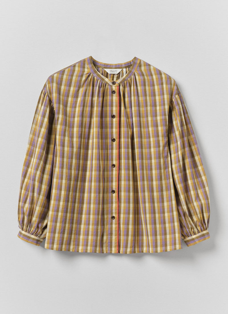 Harvest Check Mulmul Cotton Shirt | Wisteria/Olive