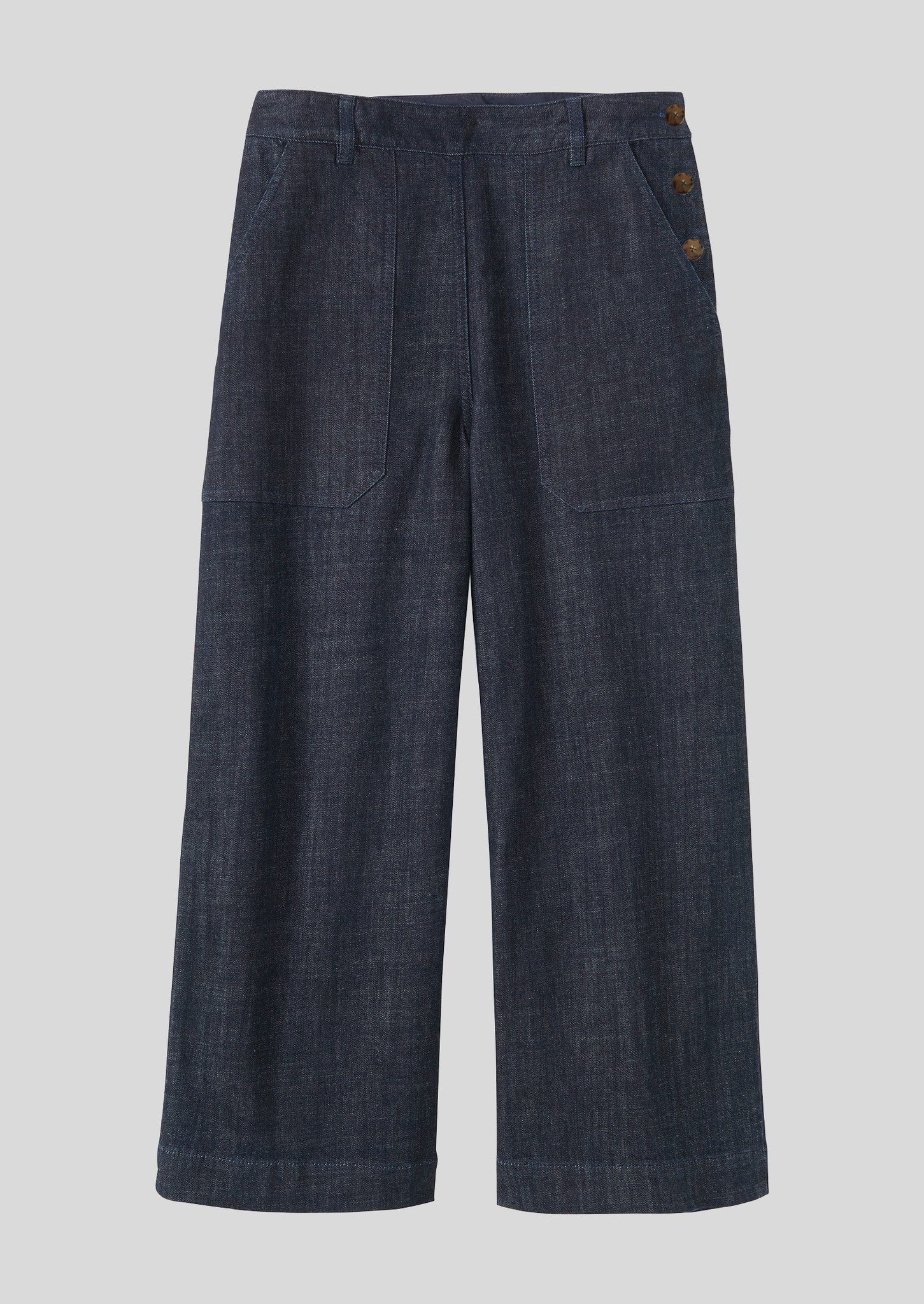 Annie Organic Denim Side Button Jeans | Indigo