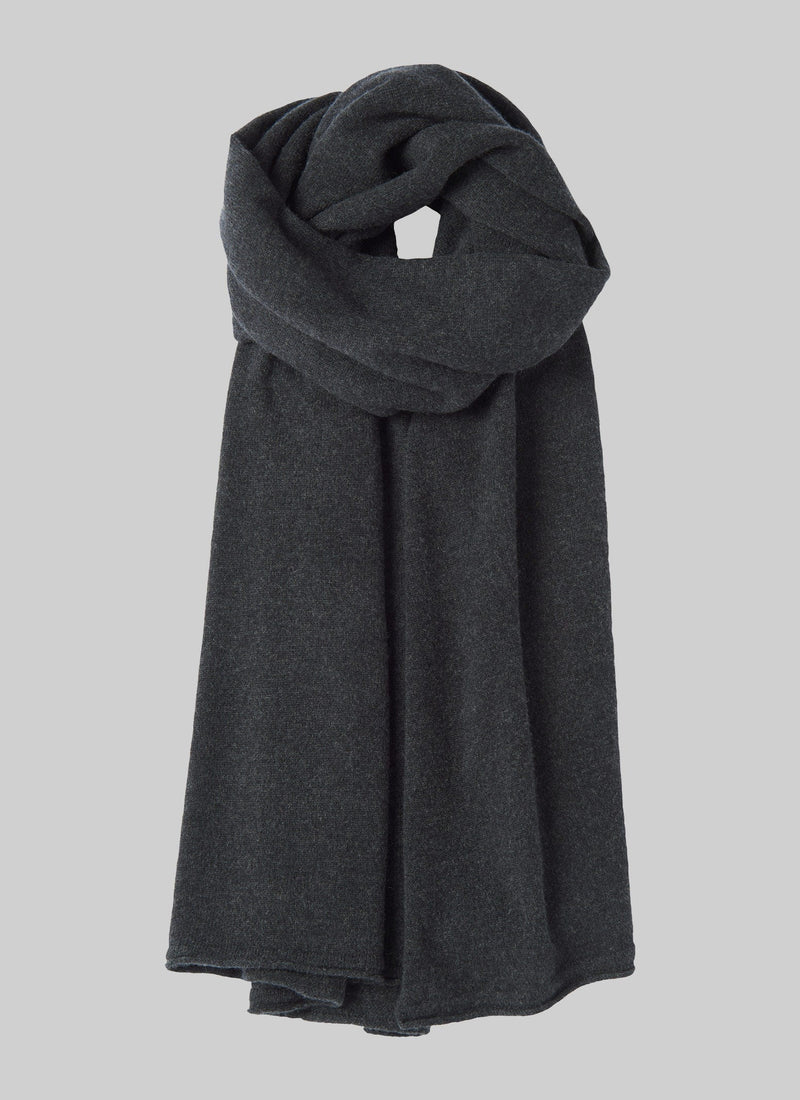 Cashmere Wool Wrap Scarf | Charcoal