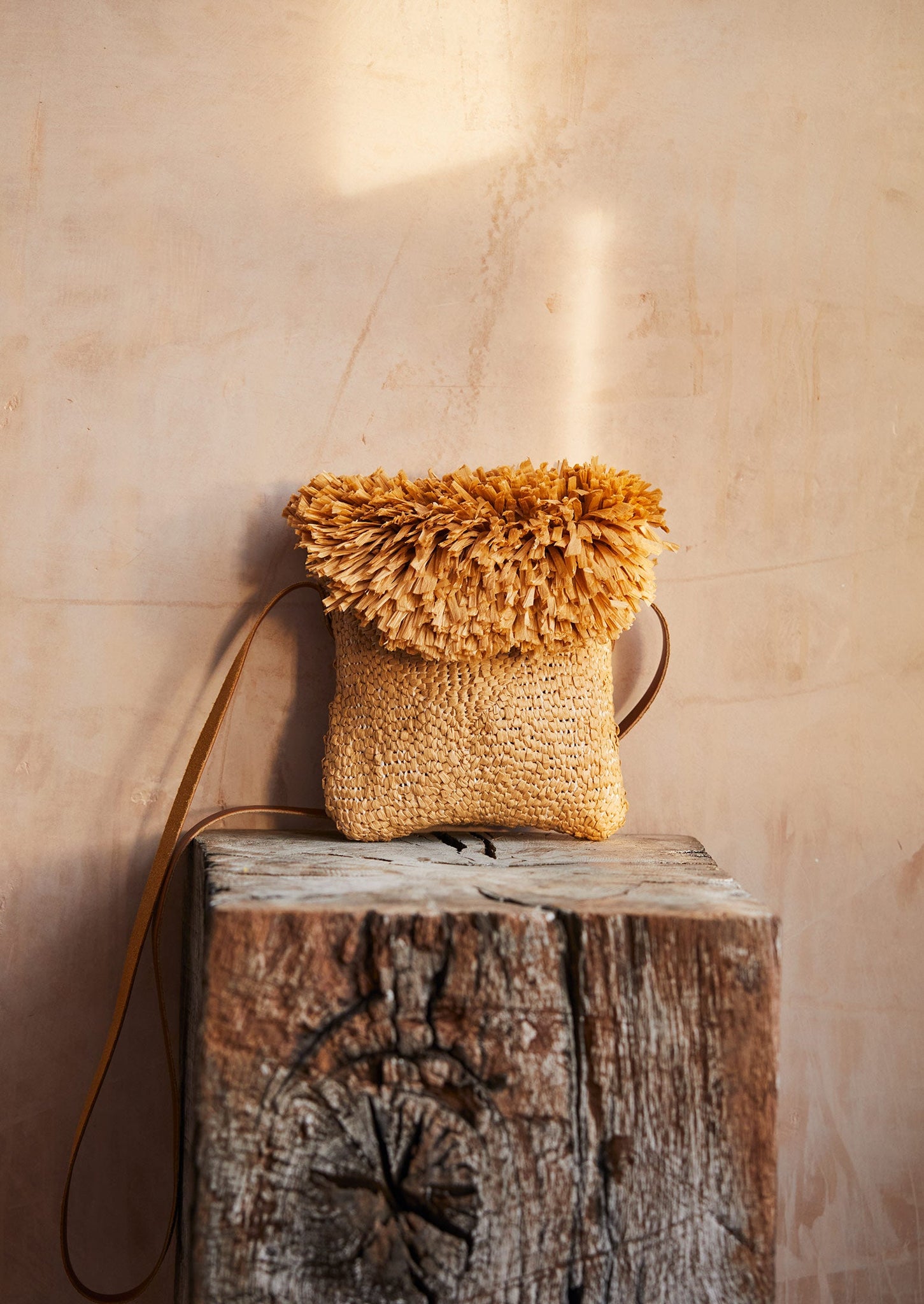 Raffia on sale fringe bag