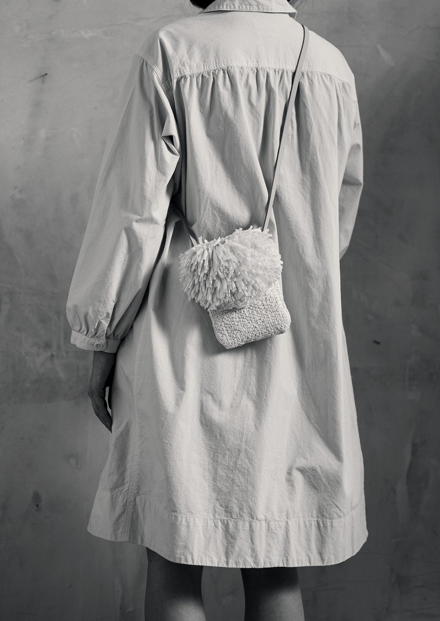 Rose Pearlman Raffia Fringe Bag | White