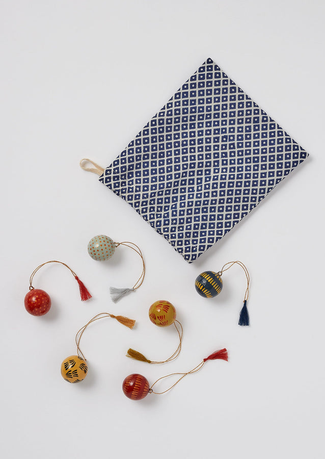 Mini Hand Painted Bauble Set | Multi